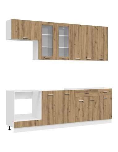 Unità Cucina LYON 8 pcs Rovere Artigianale Legno ingegnerizzato