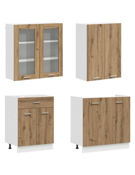 Unità Cucina LYON 8 pcs Rovere Artigianale Legno ingegnerizzato