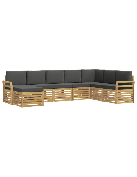 Set di divani da esterno 8 pcs Bianco e Antracite