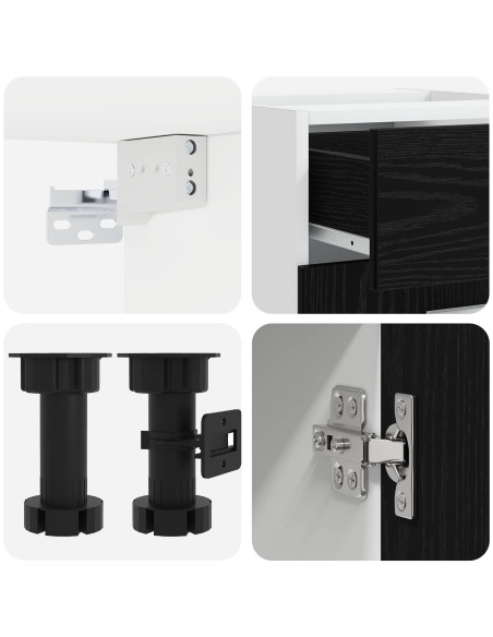 Unità Cucina LYON 8 pcs Rovere Nero Legno ingegnerizzato