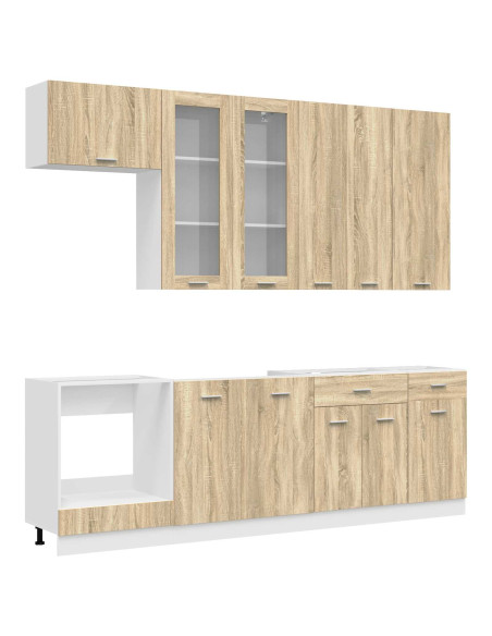 Unità Cucina LYON 8 pcs Rovere Sonoma Legno ingegnerizzato