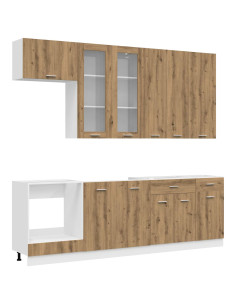 Unità Cucina LYON 8 pcs Rovere Artigianale Legno ingegnerizzato 2