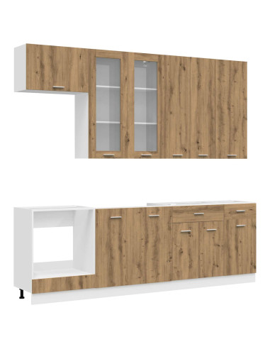 Unità Cucina LYON 8 pcs Rovere Artigianale Legno ingegnerizzato