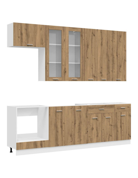 Unità Cucina LYON 8 pcs Rovere Artigianale Legno ingegnerizzato