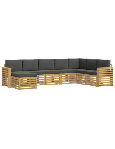 Set di divani da esterno 8 pcs Bianco e Antracite 2