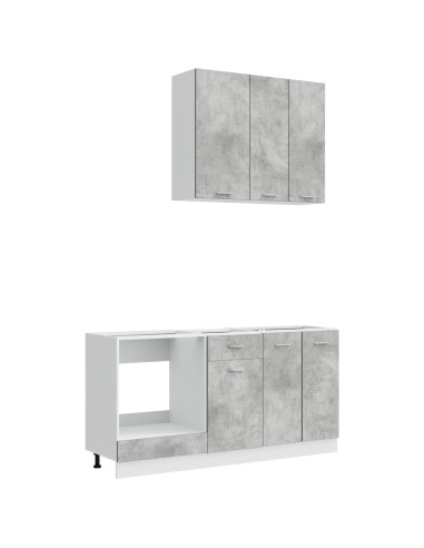 Unità Cucina LYON 5 pcs Grigio Cemento Legno ingegnerizzato