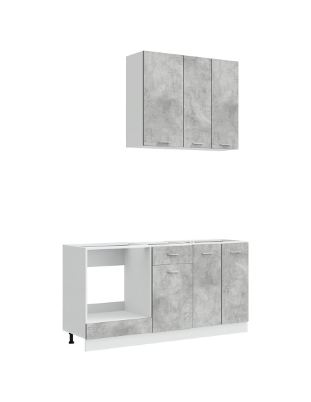 Unità Cucina LYON 5 pcs Grigio Cemento Legno ingegnerizzato