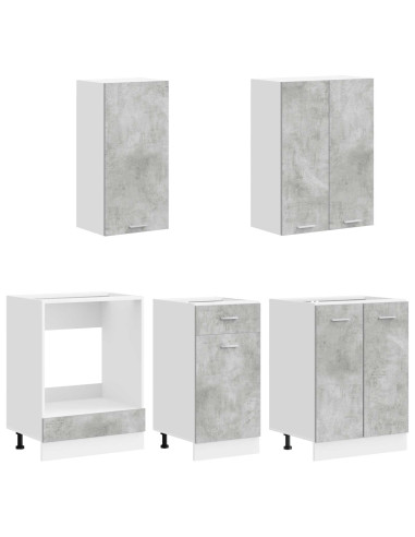Unità Cucina LYON 5 pcs Grigio Cemento Legno ingegnerizzato