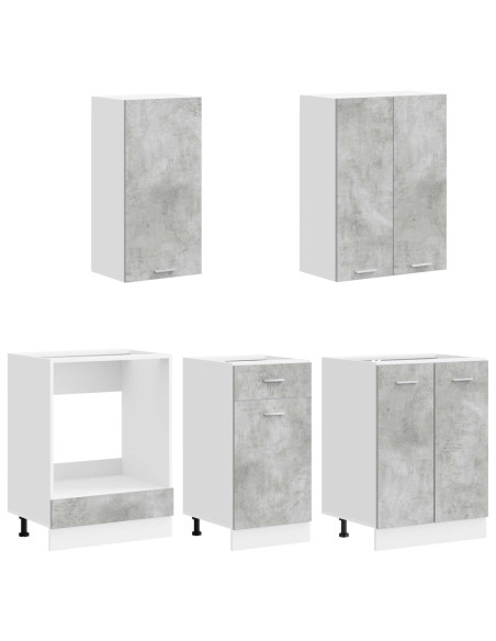 Unità Cucina LYON 5 pcs Grigio Cemento Legno ingegnerizzato