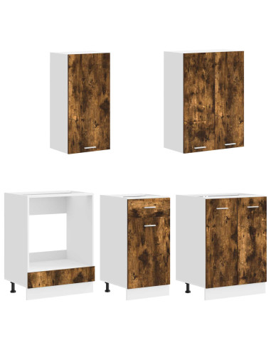 Unità Cucina LYON 5 pcs Rovere Fumo Legno ingegnerizzato