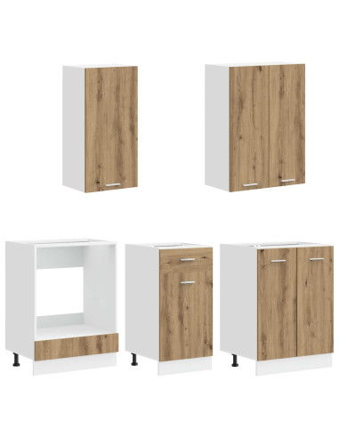 Unità Cucina LYON 5 pcs Rovere Artigianale Legno ingegnerizzato