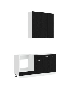 Unità Cucina LYON 5 pcs Rovere Nero Legno ingegnerizzato 2