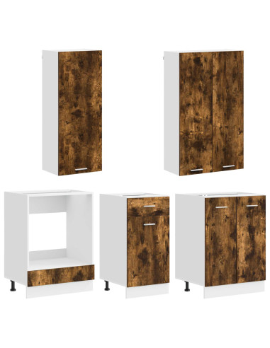 Unità Cucina LYON 5 pcs Rovere Fumo Legno ingegnerizzato