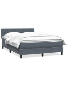 Giroletto a Molle con Materasso Grigio Scuro 160x210 cm Velluto 2