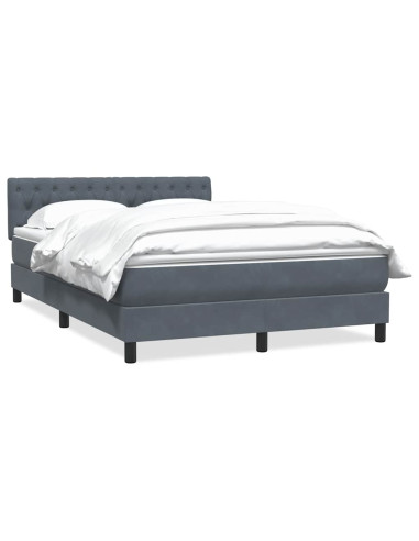 Giroletto a Molle con Materasso Grigio Scuro 160x210 cm Velluto