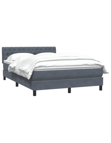Giroletto a Molle con Materasso Grigio Scuro 160x210 cm Velluto