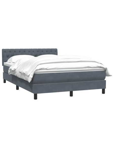 Giroletto a Molle con Materasso Grigio Scuro 160x210 cm Velluto