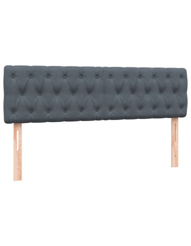 Giroletto a Molle con Materasso Grigio Scuro 160x210 cm Velluto