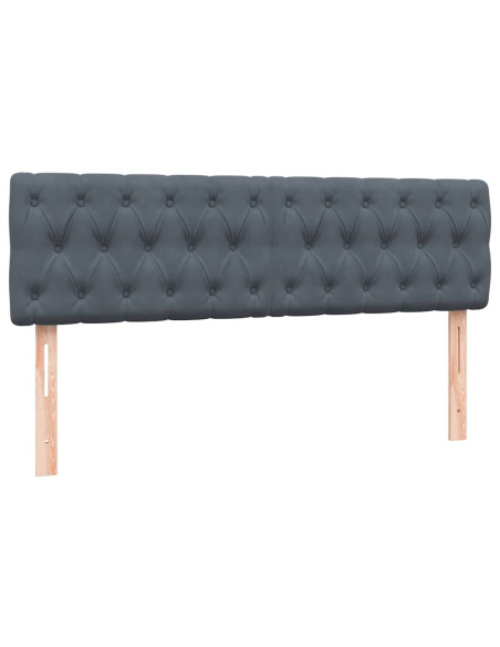 Giroletto a Molle con Materasso Grigio Scuro 160x210 cm Velluto