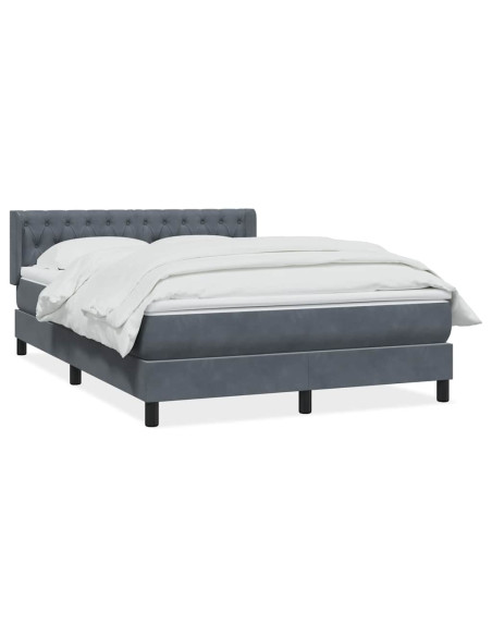 Giroletto a Molle con Materasso Grigio Scuro 160x210 cm Velluto