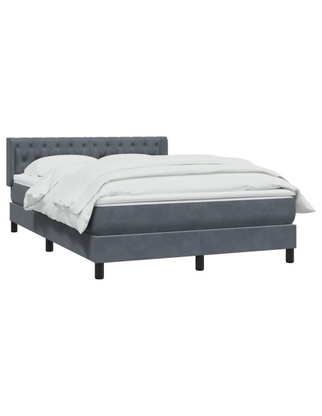 Giroletto a Molle con Materasso Grigio Scuro 160x210 cm Velluto