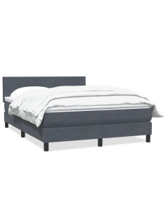 Giroletto a Molle con Materasso Grigio Scuro 160x210 cm Velluto 2