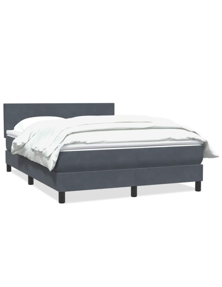 Giroletto a Molle con Materasso Grigio Scuro 160x210 cm Velluto