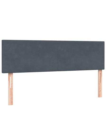 Giroletto a Molle con Materasso Grigio Scuro 160x210 cm Velluto