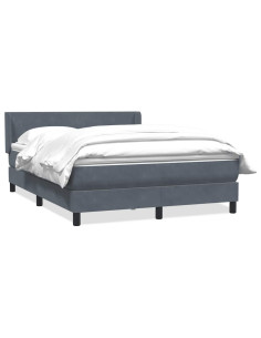 Giroletto a Molle con Materasso Grigio Scuro 160x210 cm Velluto 2