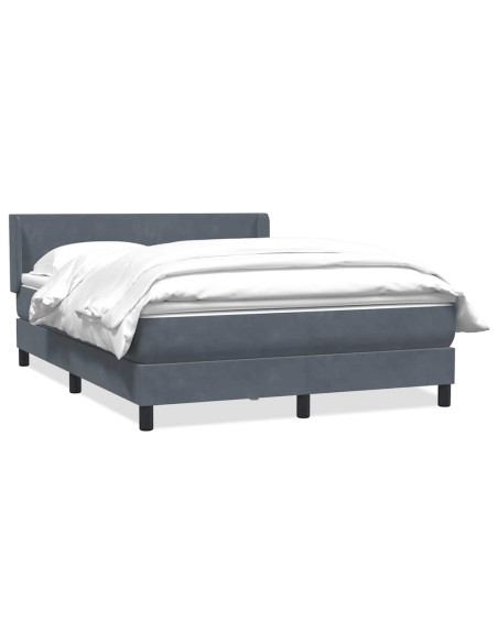 Giroletto a Molle con Materasso Grigio Scuro 160x210 cm Velluto
