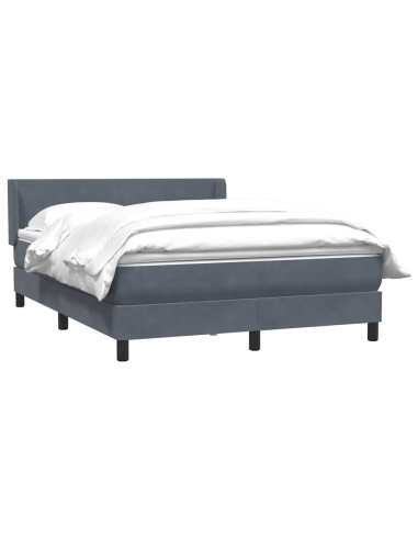 Giroletto a Molle con Materasso Grigio Scuro 160x210 cm Velluto