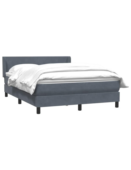 Giroletto a Molle con Materasso Grigio Scuro 160x210 cm Velluto