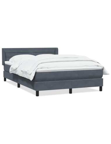 Giroletto a Molle con Materasso Grigio Scuro 160x210 cm Velluto
