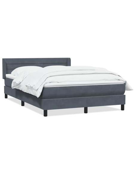 Giroletto a Molle con Materasso Grigio Scuro 160x210 cm Velluto