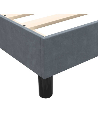 Giroletto a Molle con Materasso Grigio Scuro 160x210 cm Velluto