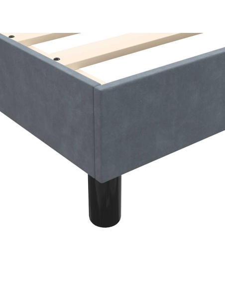 Giroletto a Molle con Materasso Grigio Scuro 160x210 cm Velluto