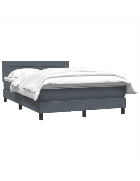 Giroletto a Molle con Materasso Grigio Scuro 160x210 cm Velluto