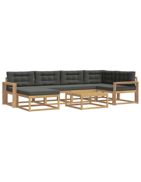 Set di divani da esterno 7 pcs Bianco e Antracite