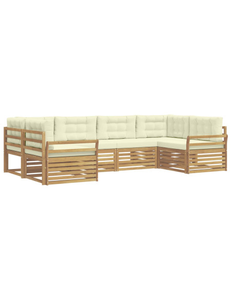 Set di divani da esterno 6 pcs Bianco e Crema