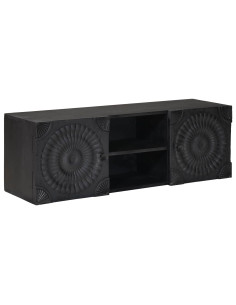 Mobile TV con lo scaffale con porta Nero 105 x 30 x 35 cm 2