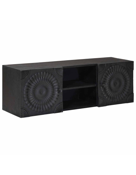 Mobile TV con lo scaffale con porta Nero 105 x 30 x 35 cm