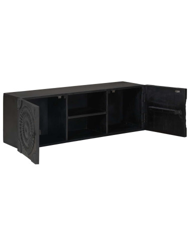 Mobile TV con lo scaffale con porta Nero 105 x 30 x 35 cm