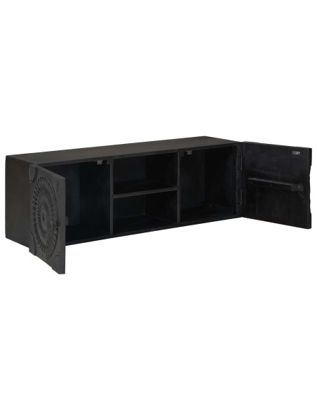 Mobile TV con lo scaffale con porta Nero 105 x 30 x 35 cm