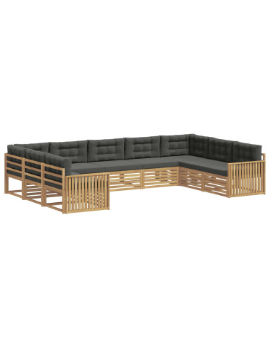 Set di divani da esterno 9 pcs Bianco e Antracite