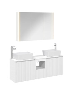 Set di Armadi da Bagno 4 pcs Bianco Legno ingegnerizzato