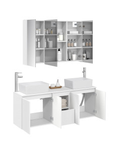 Set di Armadi da Bagno 4 pcs Bianco Legno ingegnerizzato 2