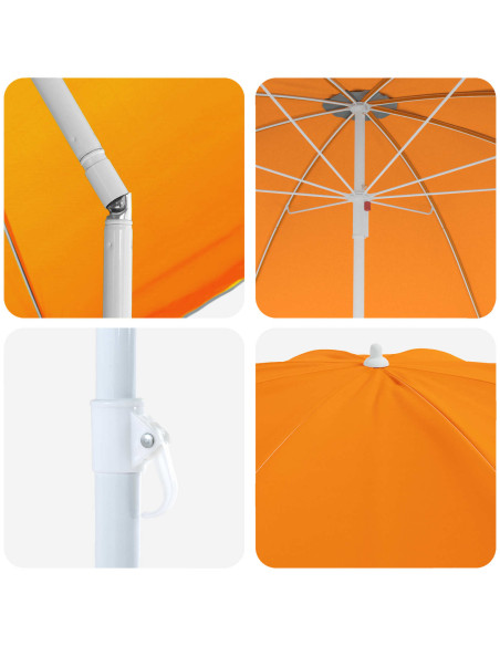 Ombrello da giardino 240 cm Poliestere 170T Arancione