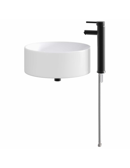 Lavabo da bagno Nero Opaco 40,5 x 40,5 x 15,5 cm Metallo