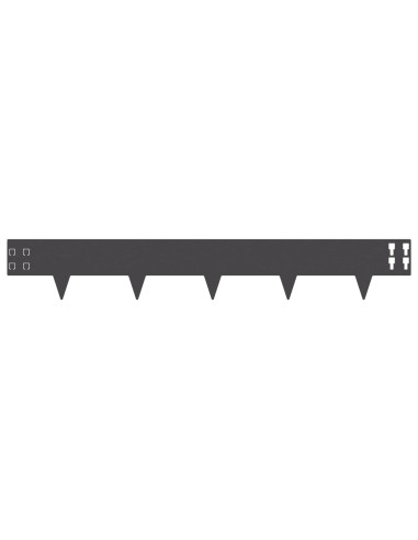 Bordura per Prato 50 pcs 100 x 15 cm Acciaio Nero