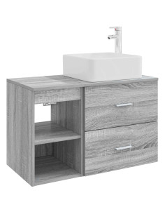 Set di mobili per il bagno 2 pcs Sonoma grigio